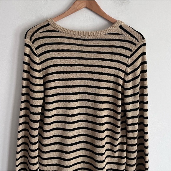 Monrow Striped Flare Sleeves Bohemian Sweater Pullover - Picture 7 of 8